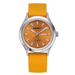 BERNY Men Watch Luminous Week Date Calendar Quartz watches for Men Stainless Steel Soft Silicone Dress Business Wristwatch