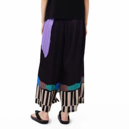 Pleated summer new FUN series elastic waist pocket fun printing casual straight-leg pants women trousers