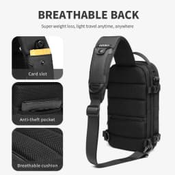 OZUKO Chest Bag Hard Shell Men Sports Shoulder Bag Multifunctional Large Capacity Waterproof High Quality Outdoor Tactical Bag