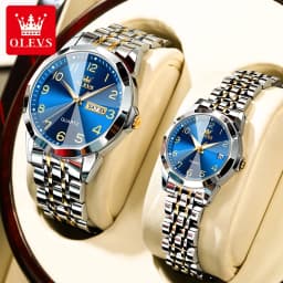 OLEVS 9970 Luxury Quartz Watch Classic Rhombus Mirror Waterproof Digital dial Men's Watch Women's Watch Date Week Couple Watch