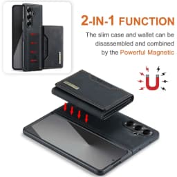 DG.MING Leather Wallet Phone Case for Samsung Galaxy Z Fold 8 Ultra 7 6 5 4 3 fold7 fold6 fold5 Cards Holder Funda Cover Hoseje