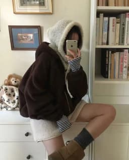 Korean Style Soft Sweet Temperament Loose Zipper Fluffy Warm Hoodie Jacket Women's Winter 2025 Fashion Casual Streetwear