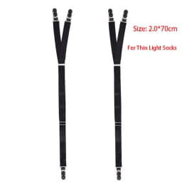 2pcs Men's Shirt Holders Stays Y-Style Adjustable Elastic Leg Suspenders Straps Non-slip Clips Sock Garter Clamps for Military