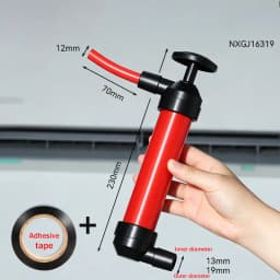Manual Siphon Pump AC Drain Unclogger Dual Port Air Extractor For Car Aquarium Fish Tank Oil Water Transfer Plumbing Tool
