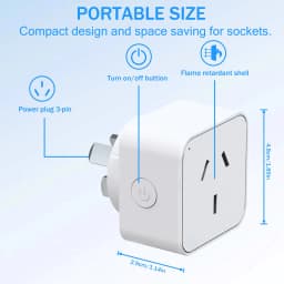 AU Tuya Smart WiFi Plug and Socket, With Energy Monitor, Voice Control Alexa/Google, Remote Control and Timer 2.4G WiFi 16A