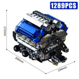 Technical V8 Electrice Driven Engine Building Blocks Simulation Supercar Engine MOC Bricks Science Education Toys Birthday Gift