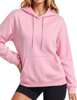 TACVASEN Women Fleece Lined Pullover Hoodie Solid Color Warm Hooded Sweatshirt with Kangaroo Pocket Adjustable Drawstring Casual