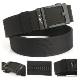 TUSHI 43mm Stiff Tactical Belt for Men Metal Automatic Buckle Military Police Duty Belt 1100D Nylon Gun Belt Casual Girdle Male
