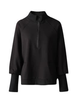 [EAM] Loose Fit Black Irregular Sweatshirt New Turtleneck Long Sleeve Women Big Size Fashion Tide Spring Autumn 2026 JQ021
