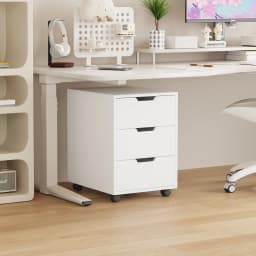 BonChoice 3 Drawers Mobile File Cabinet Wooden, Vertical File Cabinets with Drawer, Printer Stand Filing Storage for Home Office