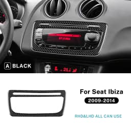 For Seat Ibiza 6j 2009 2010 2011 2012 2013 2014 Real Soft Carbon Fiber Sticker LHD RHD Car Center Console CD Frame Panel Trim