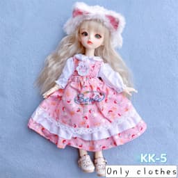 1/6 Bjd DOLL Clothes 30cm Toys Accessories New Style Wear Plaid Skirt Fashion Dress Up With Headwear For Girl Princess Dress