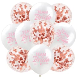 10Pcs Rose Gold Team Bride Latex Confetti Balloons Hen Bachelorette Party Decoration Bride To Be Bridal Shower Supplies Wedding