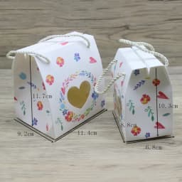 10pc 2sizes Paper Gifts Package Box with Hanger DIY Handmade Marble Flower Style Paper Window Box Paryt Suppiles Wrapping