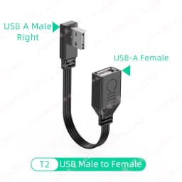 USB Extension Cable Elbow 90 Degree Angle Soft Silicone Flat Cable USB A Male to Female Extension Adapter Cable for Laptop Phone