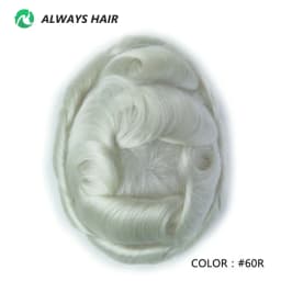 Invisible Hairline Hair System Unit for Men 0.03-0.04mm Super Thin Base Toupee Indian Human Hair Mens' Topper Wig