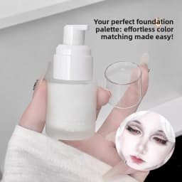 Matte White Liquid Foundation Makeup Buildable Coverage Primer & Concealer Stick Waterproof & Long-Lasting for Halloween Cosplay