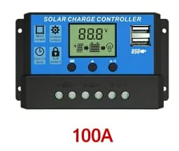 Solar Charge Controller 10A to 100A LCD Display Dual USB Auto Regulator for Solar Panel Battery System Charging