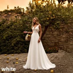 Boho A Line Chiffon Wedding Dress Sleeveless Deep V Lace Sheer Back Buttons Sweep Train Beach Bridal Gown Custom Vestido Novia