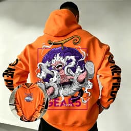 One Piece Gear 5 Luffy Devil Fruit Hoodie 2026 New Japanese Anime Fashion Y2K Casual Sportswear Men's Couple Hooded Sweatshirt