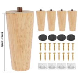 4Pcs Solid Wood Furniture Legs Oblique/Straight Table Sofa Cabinet Support Replacement Feet Non-slip Floor Protector Home