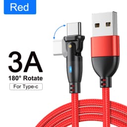 AUFU USB Type C Cable 5A PD100W Fast Charging Charger Wire Cord for MacBook Pro Xiaomi iPad Samsung 180° Rotate USB-C Cable