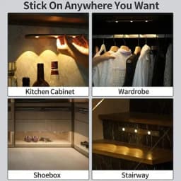 Under Cabinet Lights, Rechargeable Motion Sensor Light Indoor, Wireless and 3-Color Dimmable with Cat’s Eye Hill Effect