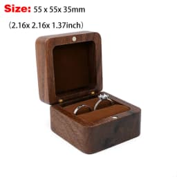 Free Custom Name Walnut Wooden Ring Box Personalized Wedding Anniversary Gift Walnut Wood Engagement Wedding Rings Box Gift