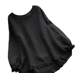 Women Round Neck Sweatshirts Solid Loose Casual Sweatshirt Ruffled Long Sleeve Tops Ladies Elegant Top Pullover Splice