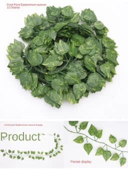 2.1M Artificial Plant Green Ivy Leaf Garland Silk Wall Hanging Vine Home Garden Decoration Wedding Party DIY Fake Wreath Leaves