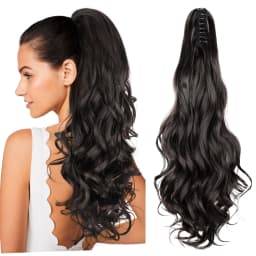 Synthetic Claw Ponytail Extensions 22inch Long Wavy Claw Clip Pony Tail Hairpieces for Women Girls Dairy Party Holiday