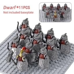MOC Medieval Dwarf Warrior Elves Knights LOTR Figures Building Blocks Accessories Armor Shield LOTR DIY Toys for Children Gift
