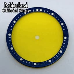 Miuksi 28.5mm black blue white transparent dial plastic movement bezel fit NH35 NH36 NH38 NH39 NH70 NH72 movement