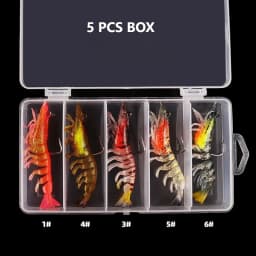 1PCS/5PCS/6PCS 12g 9cm 6 Colors Artificial PVC Shrimp Soft Fishing Lure Luminous Bait For Fishing Activity Lure with Hook