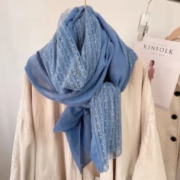 Spring Autumn New Style Long Lace Splicing Versatile Women's Scarf Fashionable Neck Protection Shawl Artistic Cotton Linen Th...