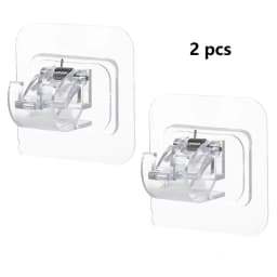 2/4PCS Curtain Rod Brackets Self Adhesive Curtain Rod Holder Hooks Nail Free Adjustable Curtain Rod Hooks Curtain Hangers