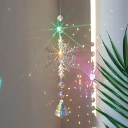 Crystal Suncatchers for Window Hanging Wind Chime Style Garden Sun Catchers with Crystals Rainbow Maker Indoor Outdoor Decor