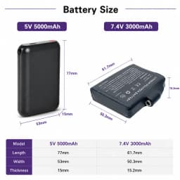 Winter Heated Socks Batteries 7.4V 3000mah/5V 5000mah Li-Polymer Battery Packs for Warm Gloves Clothes Hat Charger Power Bank
