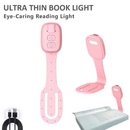 2-in-1 Clip-On Book Light with Dimmable Brightness Ultra-thin Mini Book Light Rechargeable Eye-Caring LED Reading Light Travel