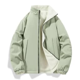 Winter new fashion solid color fleece-lined thickened warm windproof cotton jacket men's casual loose sports plus size coat