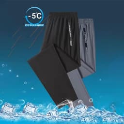 Ice Silk Pants Men Summer Thin Style Sports Quick Dried Straight Leg Draping Wide Leg Pants Casual Trousers Plus Size 6XL7XL 8XL