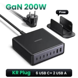 【Korean Plug】UGREEN 200W GaN Charger 8 in 1 Desktop Charging Station For Macbook Laptop iPhone 18 17 Pro Xiaomi Samsung Tablet