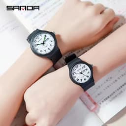 SANDA 9072 Personalized Casual Simple Waterproof Night Light Date Silicone Strap Youth Quartz Watch Men's and Women's Gifts