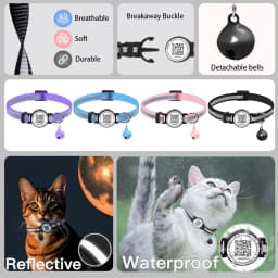 QR Code Pet Tag Cat Collar with QR Code ID Tag, Puppy Cat Accessories Reflective Kitten Collars, Cat Tag, Safety Quick Release
