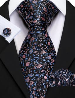 Elegant Spring Style Flower Men Tie Set Casual Wedding Business Necktie Hanky Cufflinks 3PCS Suit Accessories Mint Green Pink