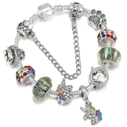 2024 Trendy Silver Cokor Love Key Charm Bracelet With Murano Glass Beads Bracelets For Women Wife Jewelry Pulseras Dropshipping