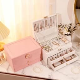 Luxury Jewelry Box Multi-layer Leather Jewelry Storage Box with Drawers Large Capacity Organizer for Earrings Rings Necklaces