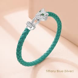 MOONLIGHT Classic Design Exquisite Cheetah Zircon Bracelet for Women Braided Leather Bracelet Quality Banquet Couples Gift