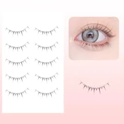5 Pairs Manga False Eyelashes Wispy Soft Cluster Lashes Natural Thick Eyelashes with Clear Band Korean Style Anime Makeups