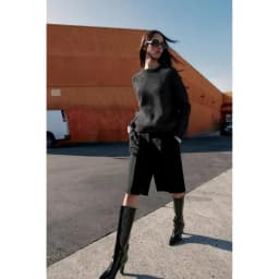 Spring Summer New Arrival Women's Casual High Waist Long Short Pants Fashionable Versatile Belt Included Commute Style Polyes...